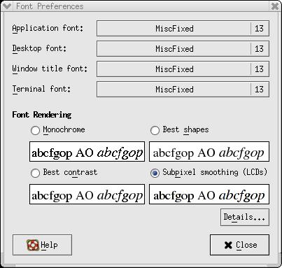 Font setup