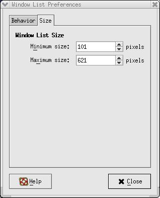 Window List sizes