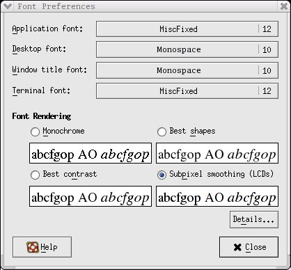 Font prefs