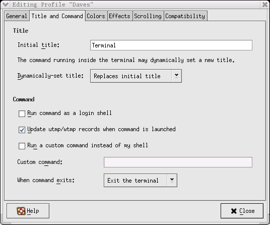 Terminal Title and Command